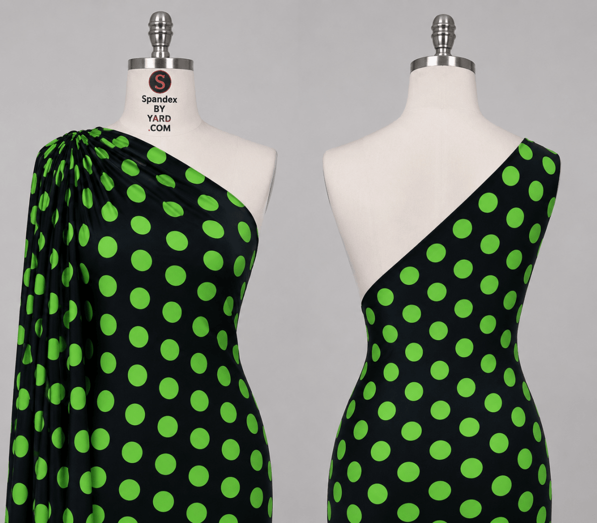 1 POLKA DOT | simple, polka dot, circle Nylon Spandex Tricot Matte - Spandexbyyard