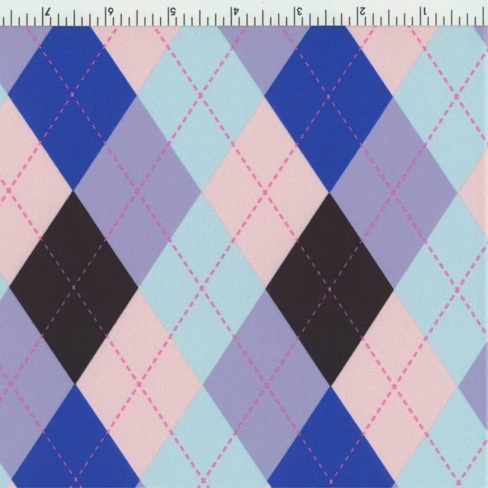 98483 Argyle Stitching Printed Spandex Fabric – Geometric Argyle Stretch Fabric for Activewear, Swimwear & Fashion by the Yard - Spandexbyyard
