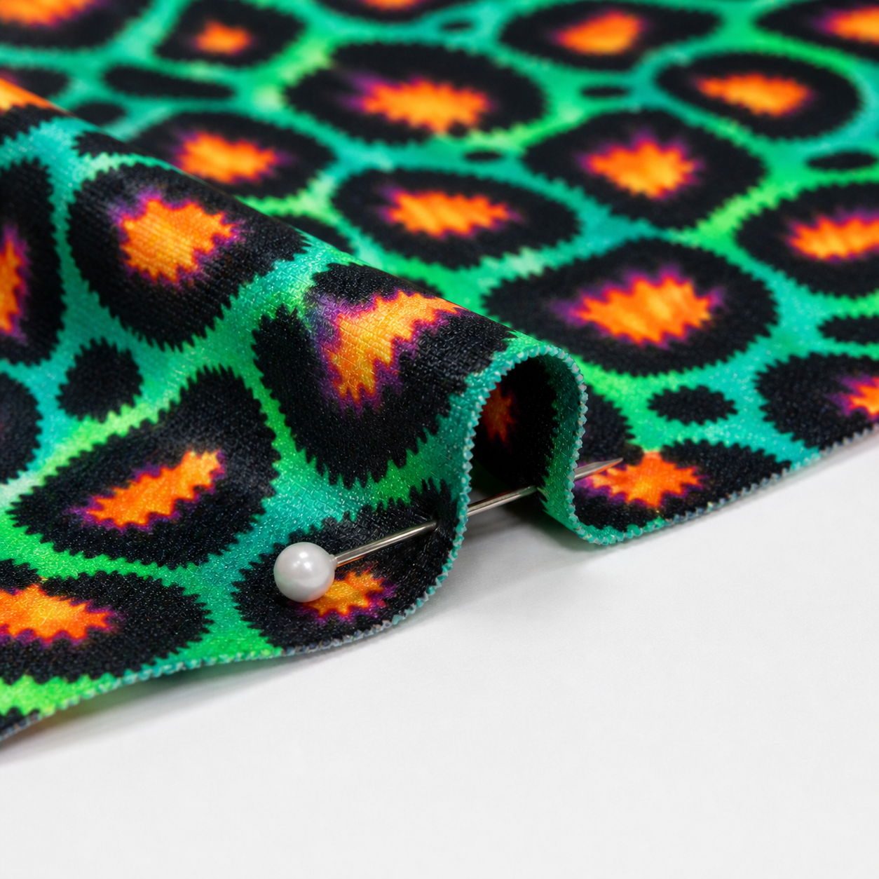 Neon Leopard Print Spandex Fabric – Polyester Stretch Fabric for Activewear, Leggings & Swimwear