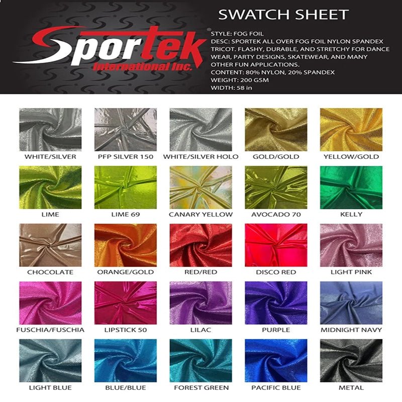 Fog Foil Nylon - Spandex | Metallic and Foil Spandex | Dance Wear | Party Design | Skatewear - Spandexbyyard