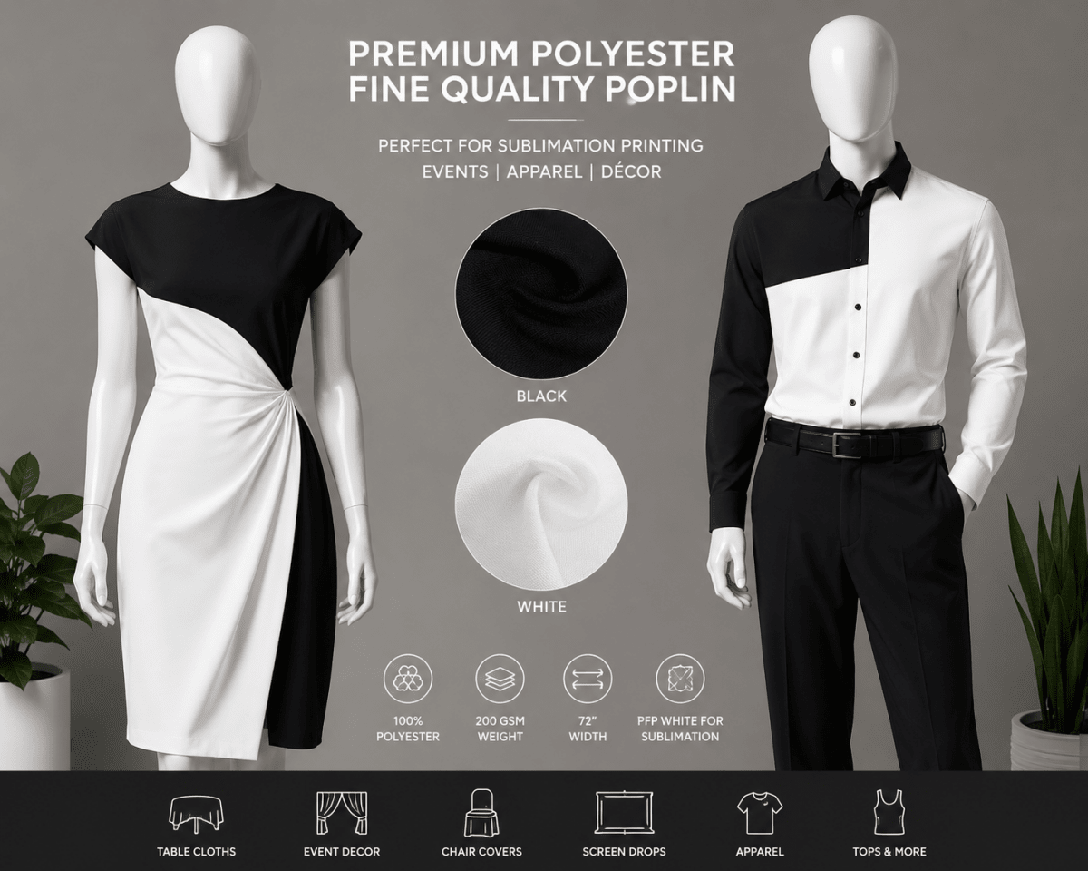 P-4372 100% Polyester Fine Quality Poplin 72 in wide for Table Cloth and Event Products, Tops - Spandexbyyard