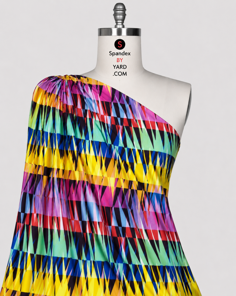 P - SPT01 Abstract Print Spandex Fabric by the Yard - Spandexbyyard