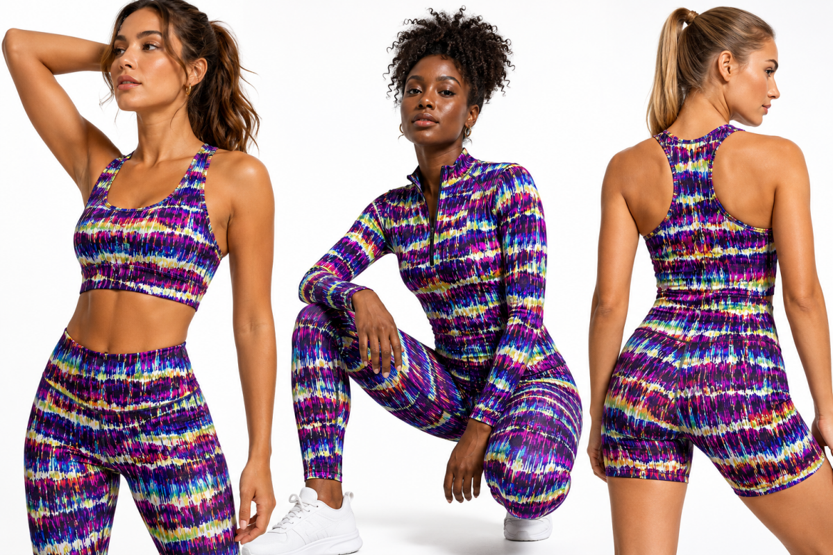 P - SPT02| Printed Spandex Fabric for Swimwear | Sportek Poly - Spandex Tricot - Spandexbyyard