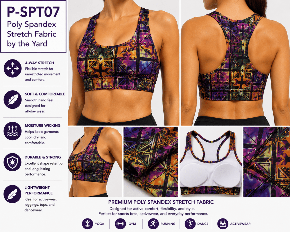 P - SPT07 Poly Spandex Stretch Fabric by the Yard - Spandexbyyard