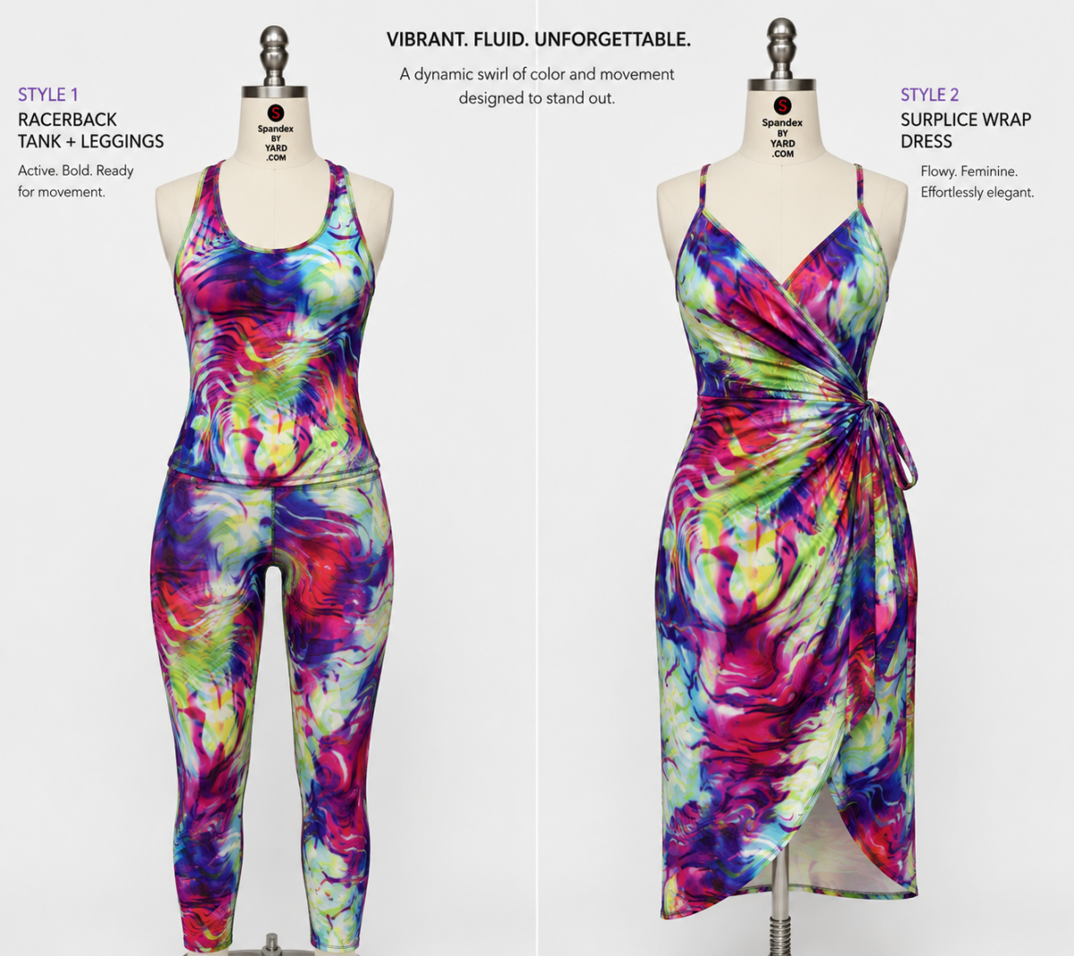 P - SPT107 | abstract, painting, rainbow, multi - color, Printed Spandex - Spandexbyyard