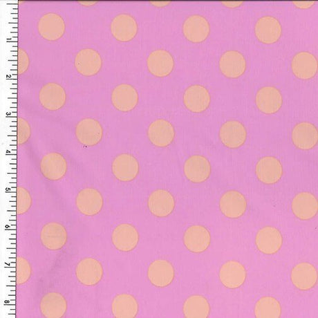 PSPN93 Spandex Tricot Orange - Pink Dot - Spandexbyyard