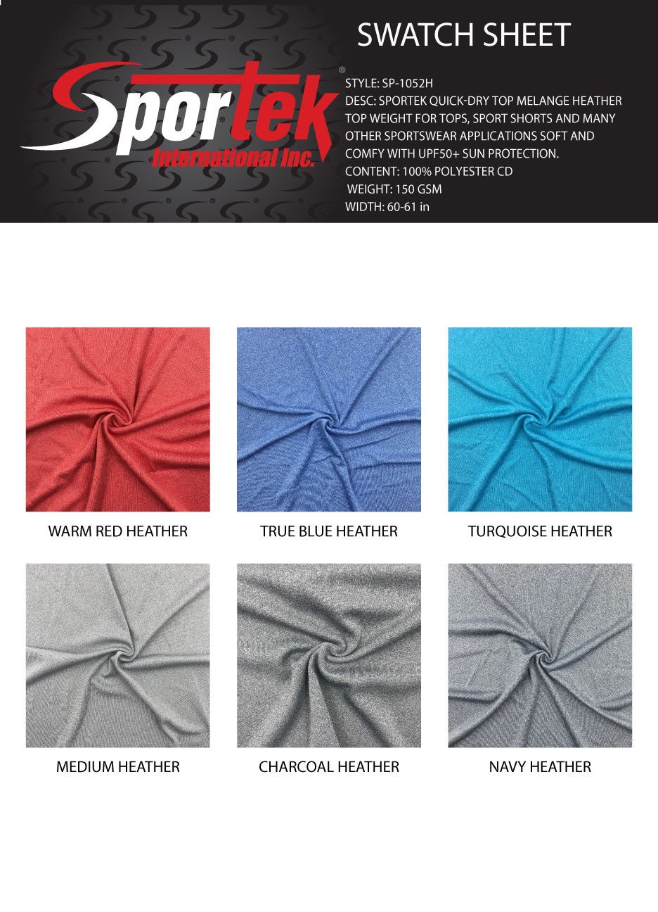 SP - 1052H Sportek Quick Dry Top Melange Heather - Spandexbyyard