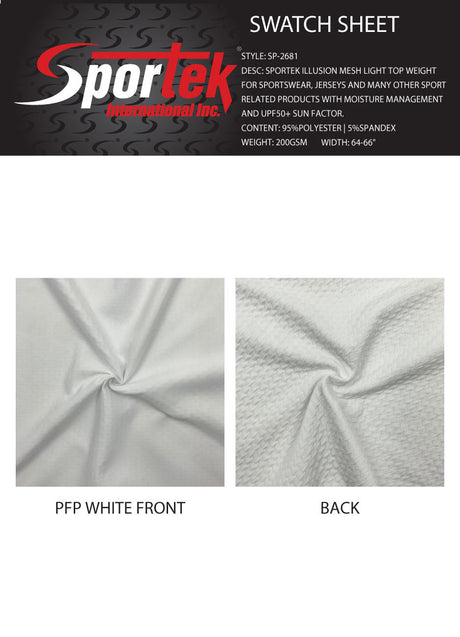 SP - 2681 Sportek Illusion Mesh Light top - Spandexbyyard