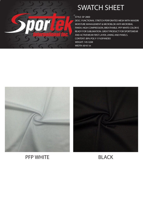 SP-2800 Functional stretch perforated mesh with maxdri moisture management & microblok anti-microbial finish - Spandexbyyard