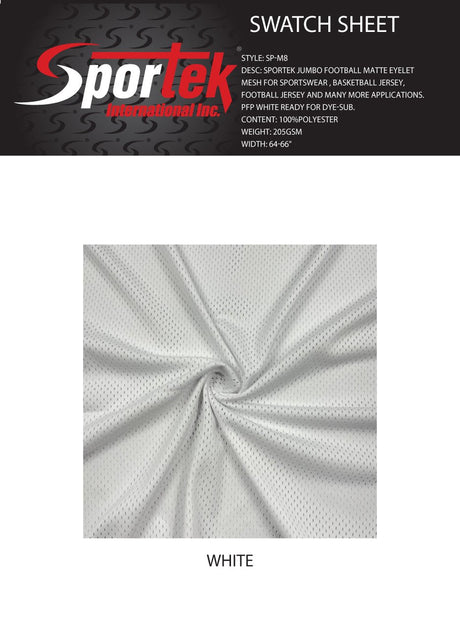 SP - M8 Sportek Jumbo Football Matte Eyelet Mesh - Spandexbyyard