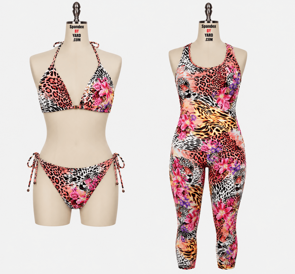 SP - NP2664 Pink Gold Black Green Nylon Spandex Digitally Wet Print - Spandexbyyard