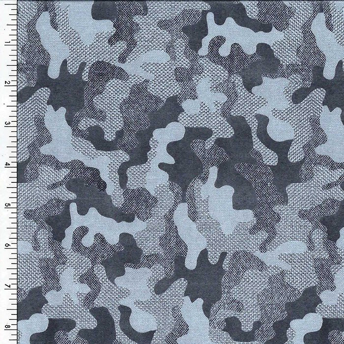 SP - NP2759 Vintage Denim Camo Printed Spandex - Spandexbyyard