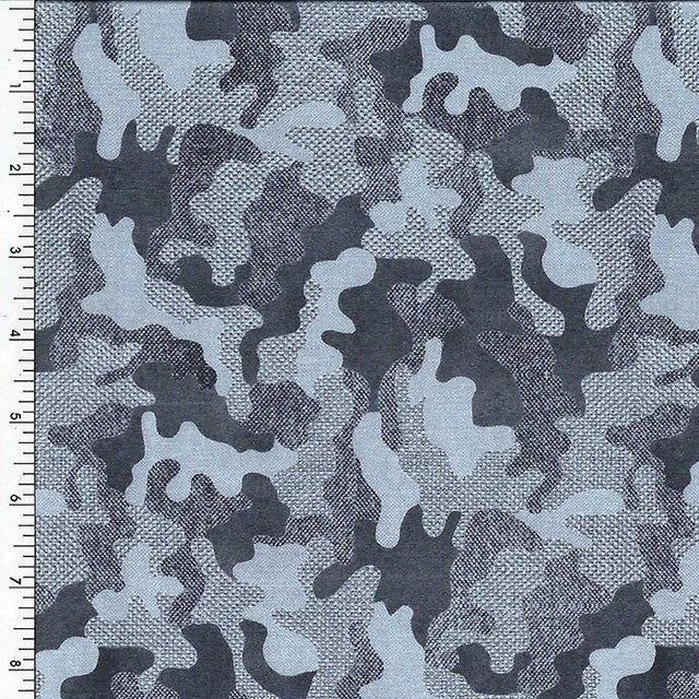 SP - NP2759 Vintage Denim Camo Printed Spandex - Spandexbyyard