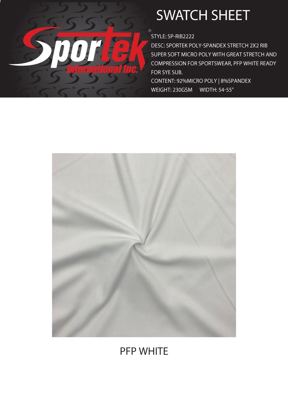 SP - RIB2222 Poly - Spandex Stretch 2x2 Rib Fabric - Spandexbyyard