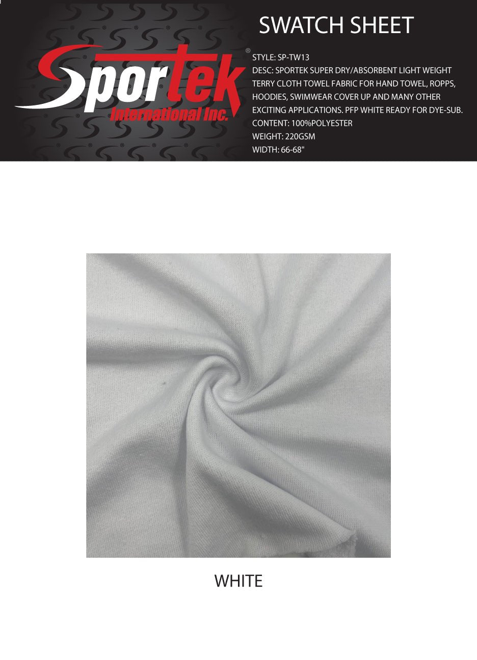 SP - TW13 Sportek Super Dry Absorbent Light Weight Terry Cloth Towel Fabric - Spandexbyyard