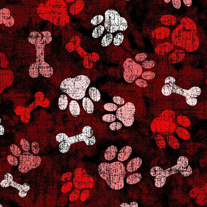 SPT 6630 PAWS AND BONES - Spandexbyyard