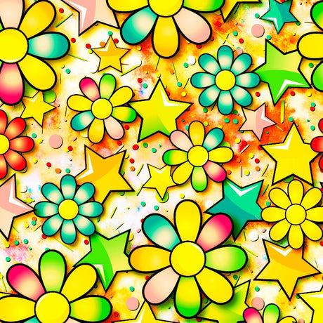 SPT 6639 Flower Stars - Spandexbyyard