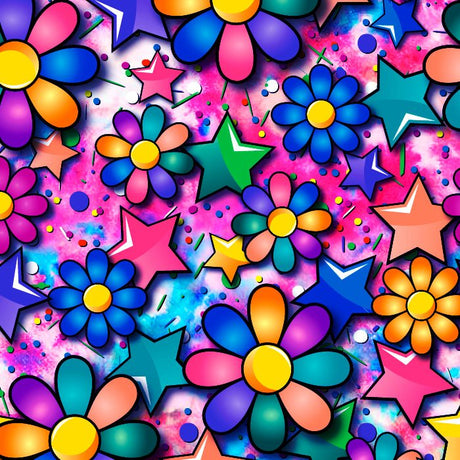 SPT 6639 Flower Stars - Spandexbyyard