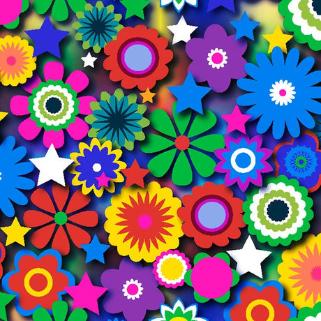 SPT 6640 Flower Stars 2 - Spandexbyyard