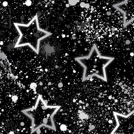 Rainbow Star Splatter2 – Colorful Star & Paint Splatter Print