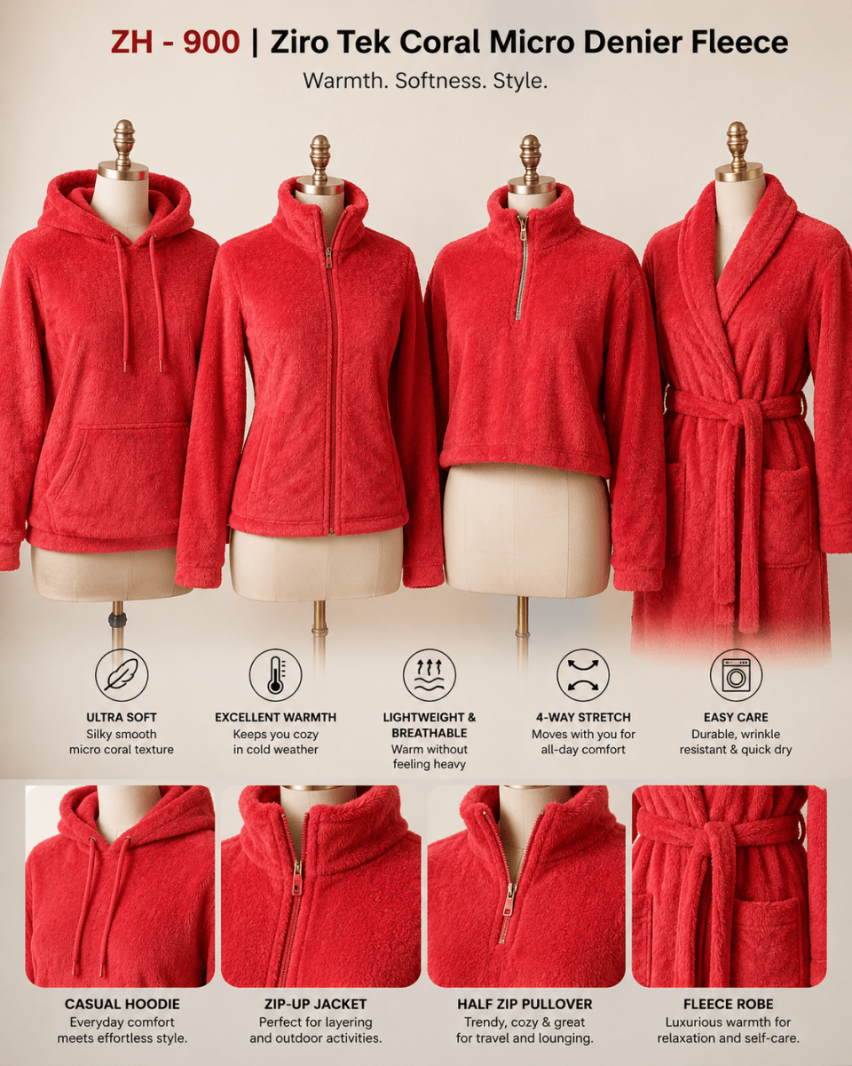 ZH - 900 | Ziro Tek Coral Micro Denier Fleece ZiroTek micro coral fleece - Spandexbyyard