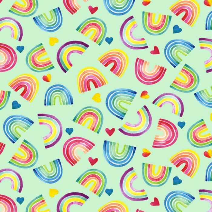 40661 Rainbow Heart Xs - Spandexbyyard