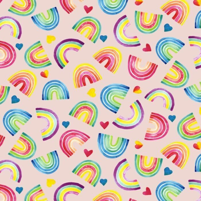 40661 Rainbow Heart Xs - Spandexbyyard