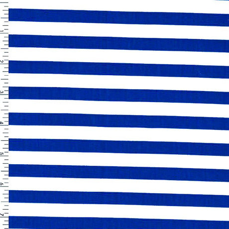 AT - 1044 Navy white stripe printed spandex - Spandexbyyard