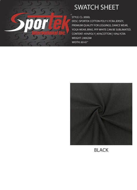 CL - 3000L Sportek Cotton - Poly - LYCRA® Jersey Premium Quality - Spandexbyyard