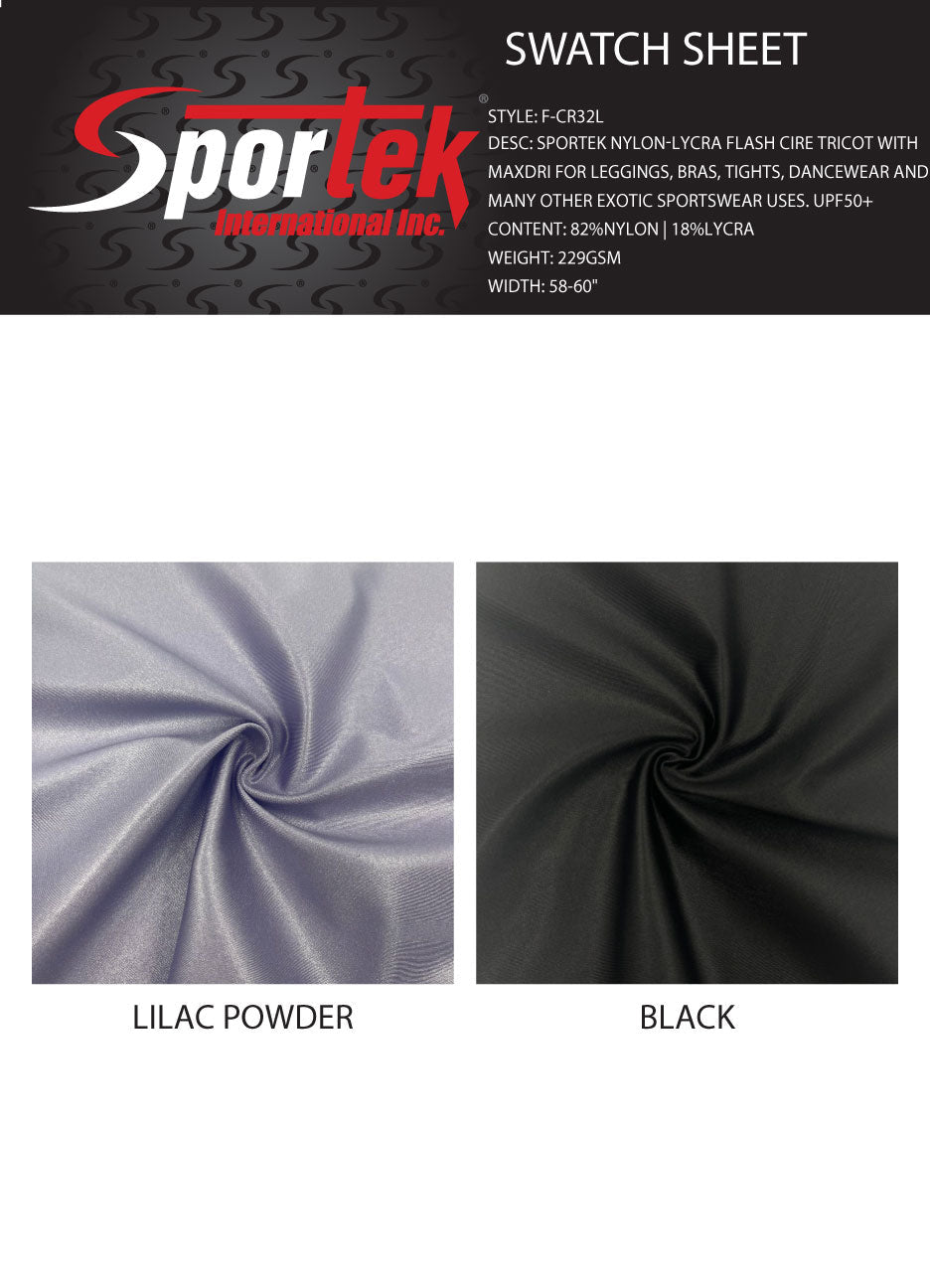 F - CR32L Sportek Nylon LYCRA® Flash Cire Tricot - Spandexbyyard