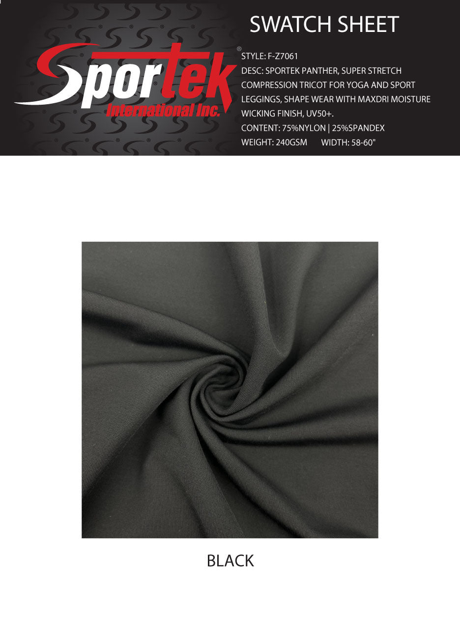 F - Z7061 Sportek Panther Super Stretch Compression Tricot - Spandexbyyard