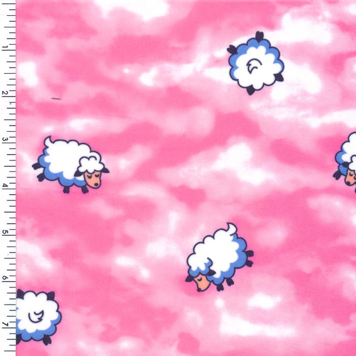 Happy Cloud Pink White Sportek Poly Spandex Tricot Sanded Soft hand "Nafta Certified" - Spandexbyyard
