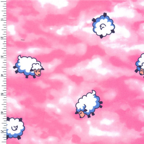 Happy Cloud Pink White Sportek Poly Spandex Tricot Sanded Soft hand "Nafta Certified" - Spandexbyyard