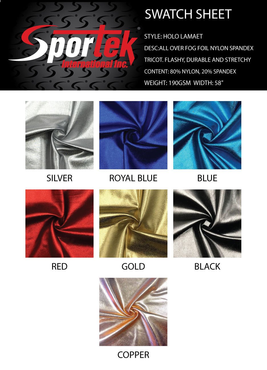 Holo Lamae Sportek All Over Fog Foil Nylon Spandex Tricot | Dance Wear | Party Design - Spandexbyyard