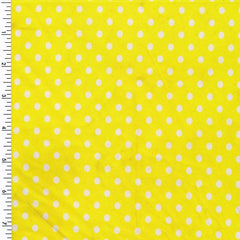 Mini Poco Dot Tricot White Yellow Printed SpandexSpandex, Printed SpandexSpandexByYard/SportekSpandexbyyard