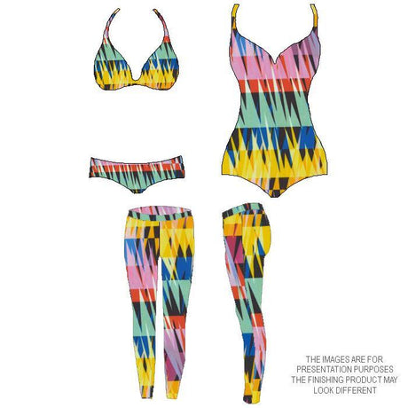 P - SPT01 | sharp, abstract, Printed Spandex - Spandexbyyard