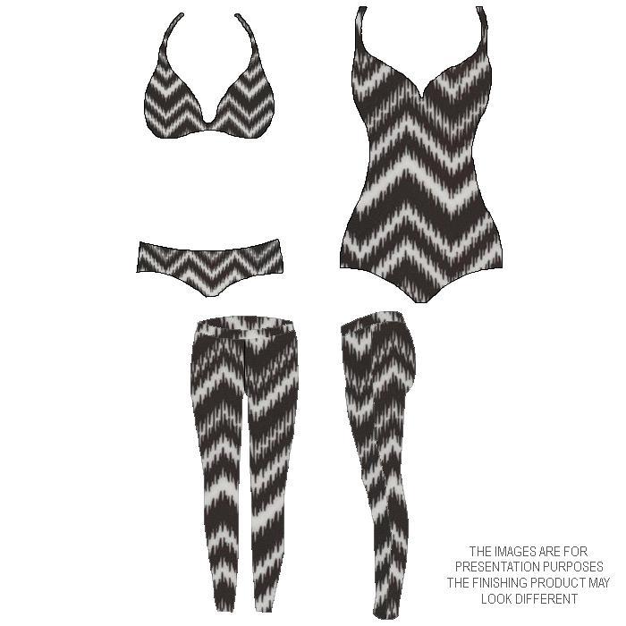 P - SPT10 - 05 | chevron, wave, Printed Spandex - Spandexbyyard
