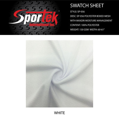 SP - 056 Polyester Boxed Mesh with MaxDri Moisture Management PFP White for sublimation. - Spandexbyyard