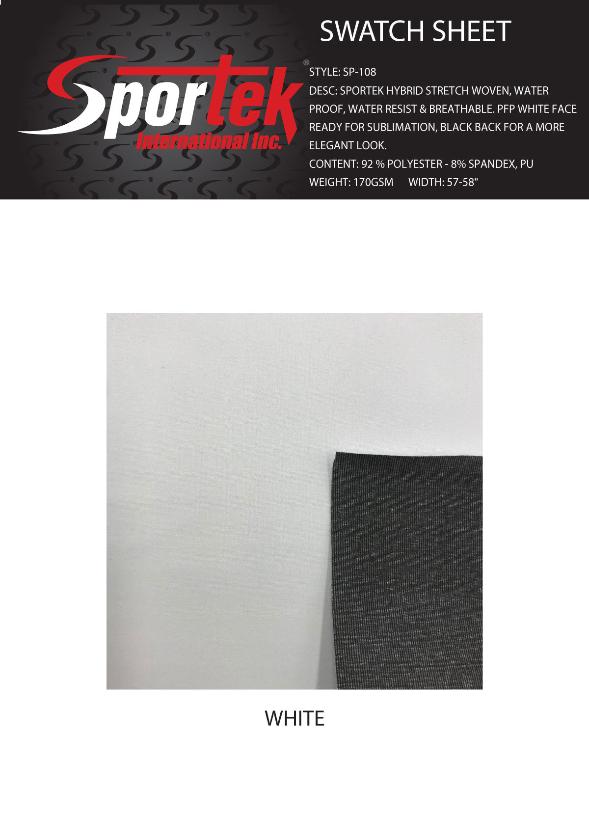 SP - 108 Sportek Hybrid stretch woven - Spandexbyyard