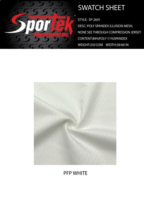 SP - 2691 Poly Spandex Illusion Mesh,None see through compression Jersey - Spandexbyyard