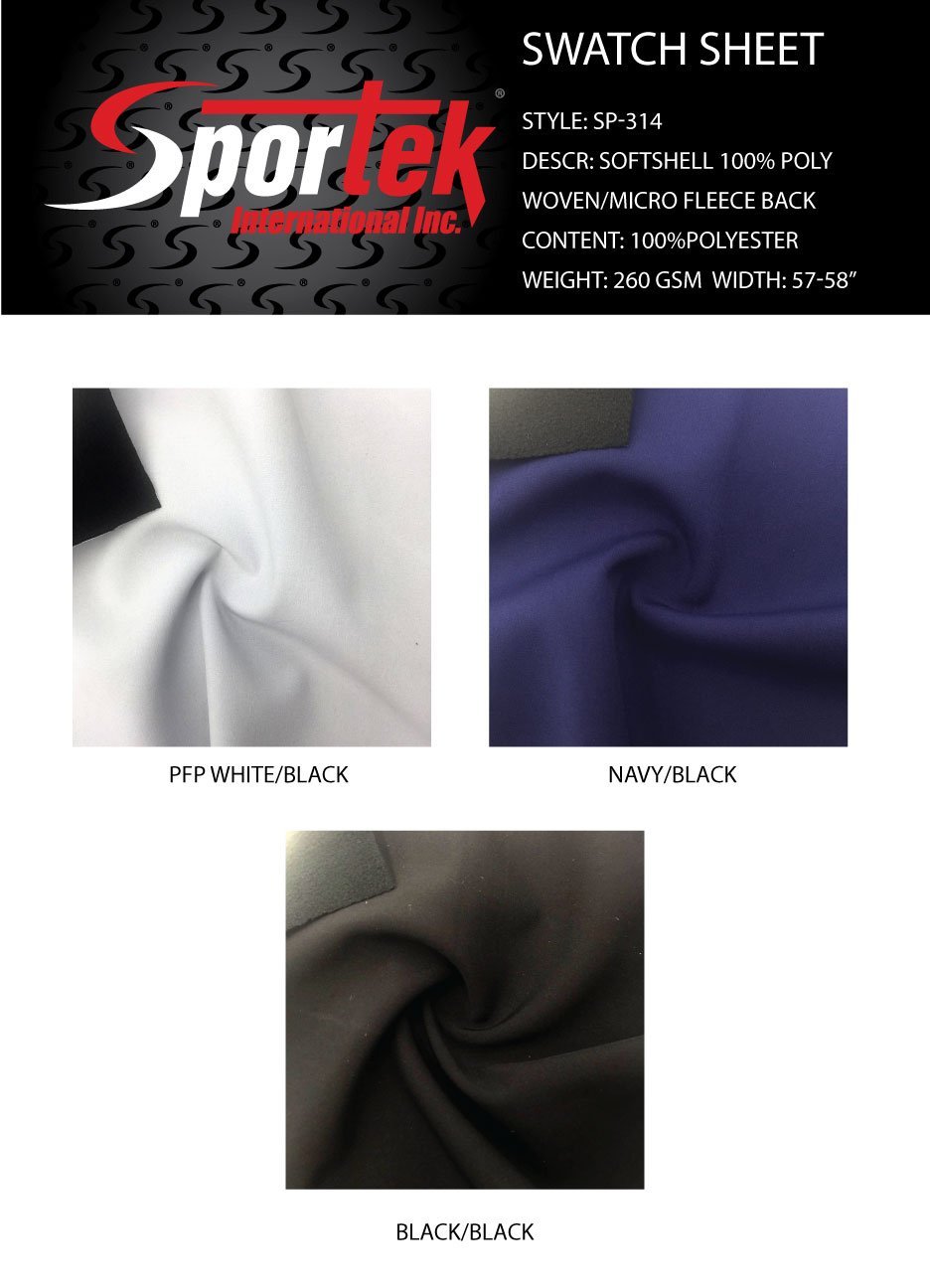 SP - 314 Sportek Brand softshell with poly weaved face - Spandexbyyard
