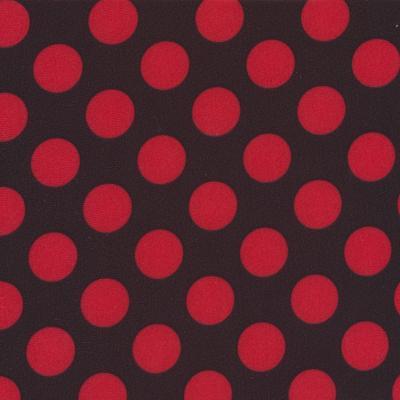 SP - DOT - Black/Red | red, Printed Spandex - Spandexbyyard