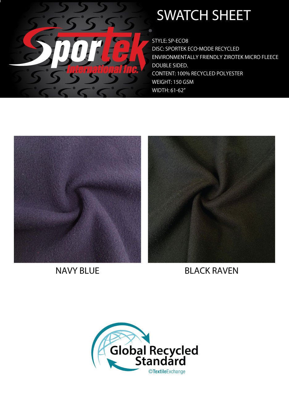 SP - ECO8 Sportek Eco - Mode Recycled Environmentally Friendly Zirotek Micro Fleece Double Sided - Spandexbyyard