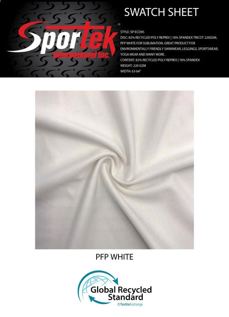 SP - ECO95 PFP White for sublimation. Environmentally friendly UV50+ - Spandexbyyard