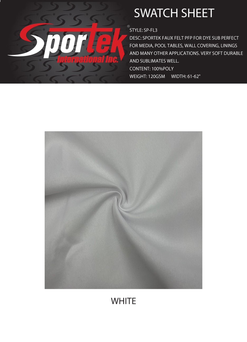 SP - FL3 Sportek Faux Felt PFP for Dye Sublimation - Spandexbyyard