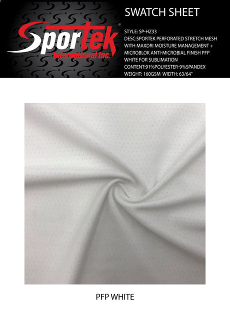 SP - HZ33 Sportek Perforated Stretch Mesh with MaxDri Moisture Management - Spandexbyyard