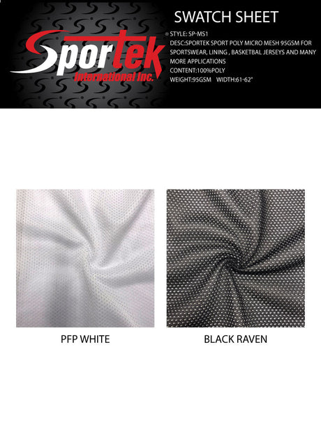 SP - MS1 | Sportek Sport Poly Micro Mesh 95 GSM For Sportswear, Lining - Spandexbyyard