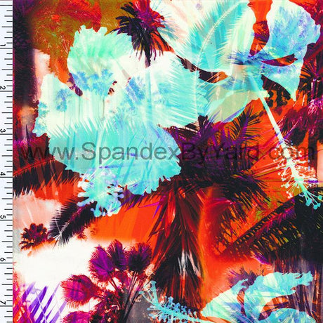 SP - NP2626 Miami Beach Nylon Spandex Digitally Wet Print - Spandexbyyard