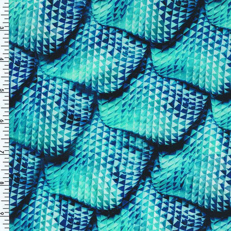 SP - NP2653 Aqua Mermaid Nylon Spandex Digitally Wet Print - Spandexbyyard