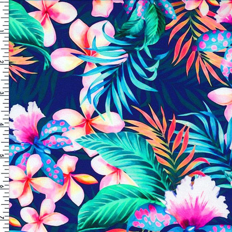 SP - NP2662 Navy Blue Green Pink Nylon Spandex Digitally Wet Print - Spandexbyyard